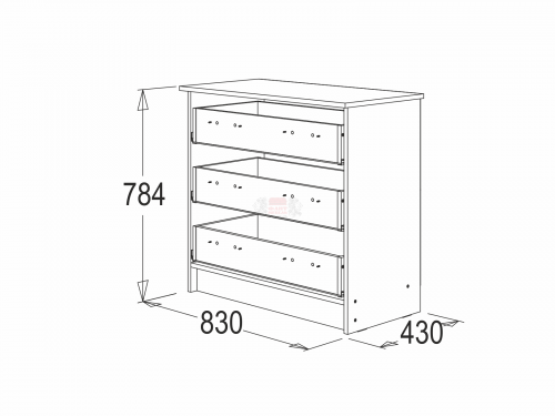 Комод с 3-мя ящиками